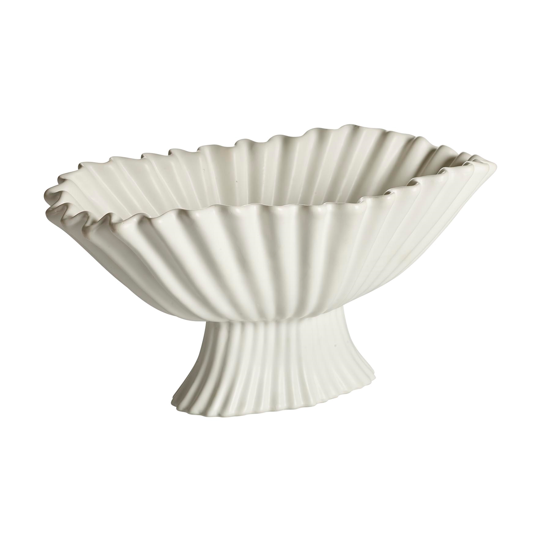 Mogihome - Vilja Skål på Fot Creme 17cm - Hvit  - Skåler