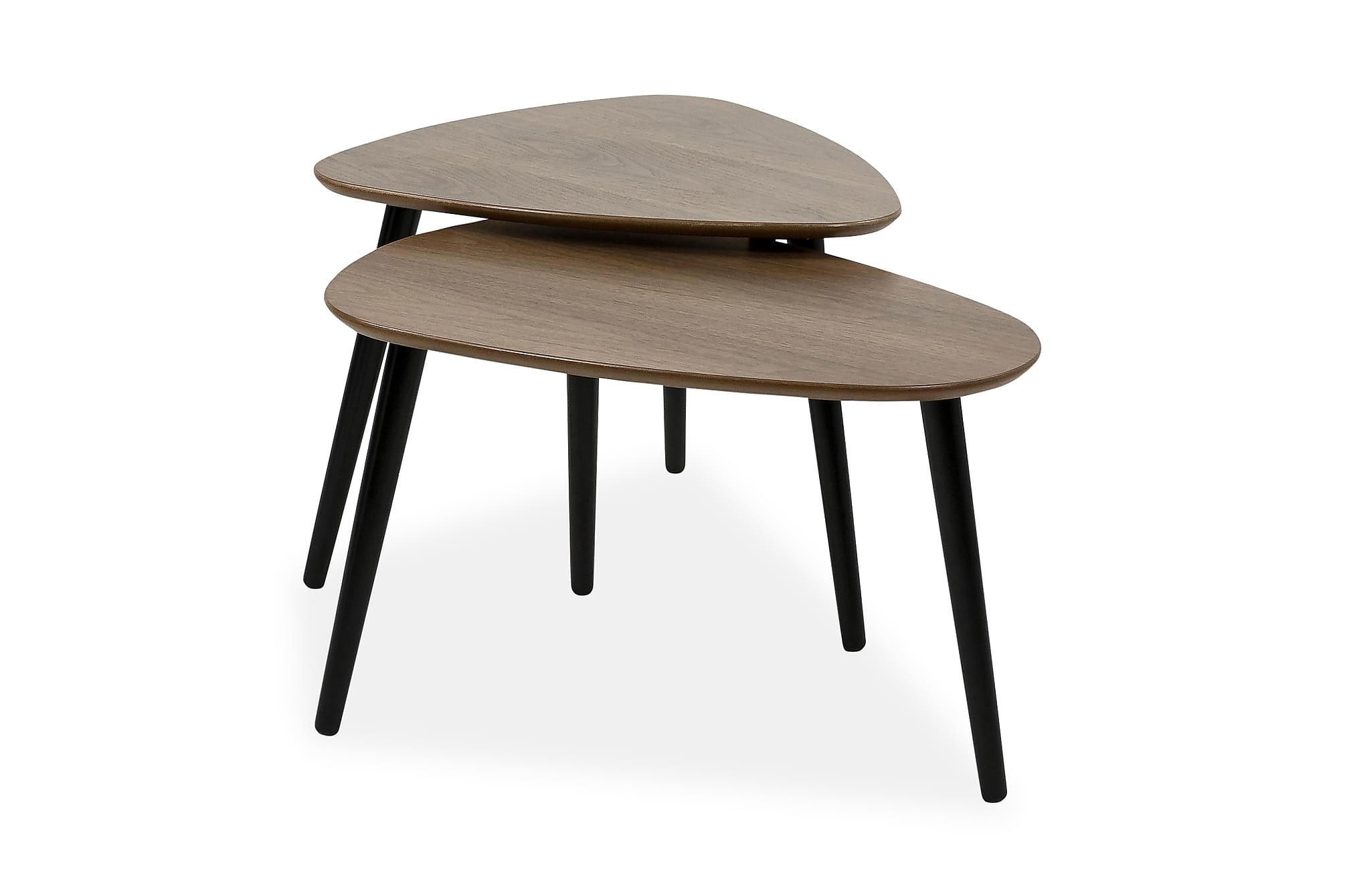 Nordic Home - Mion Settbord Valnøtt/Svart - Brun  - Salongbord