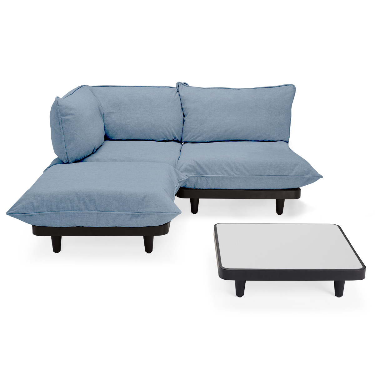 Fatboy - Paletti Medium Loungesofa Divan Venstre inkl. Bord Storm Blue - Blå  - Loungegrupper